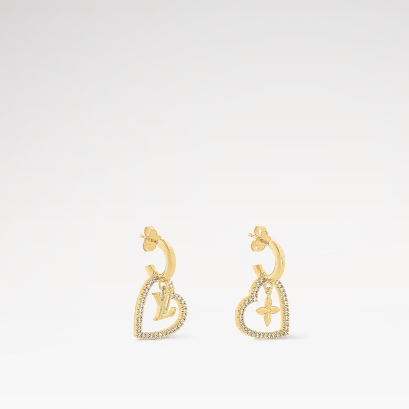 L0vis Vvtt0n My LV Heart Earrings Gold-Toned For Women M02308