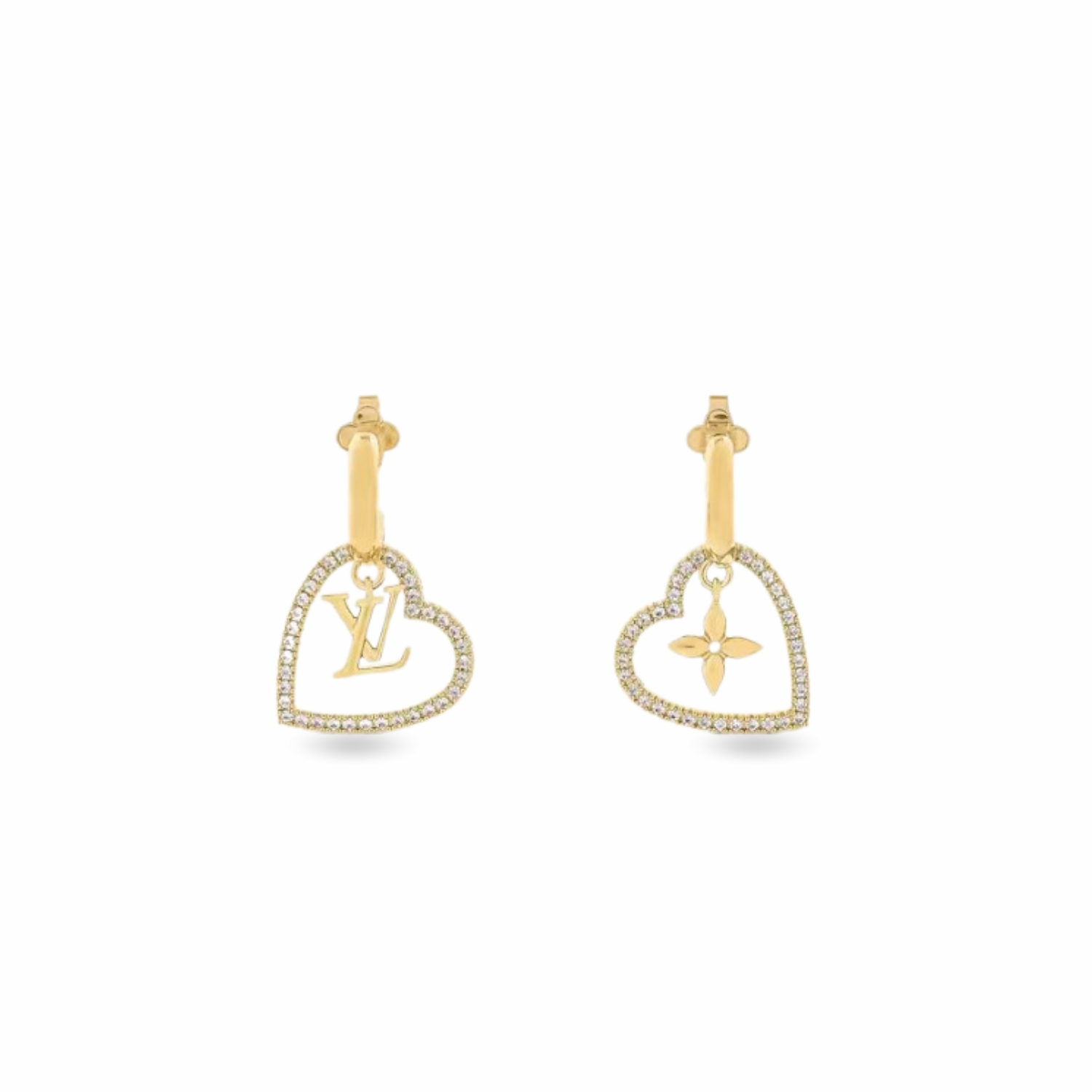 L0vis Vvtt0n My LV Heart Earrings Gold-Toned For Women M02308