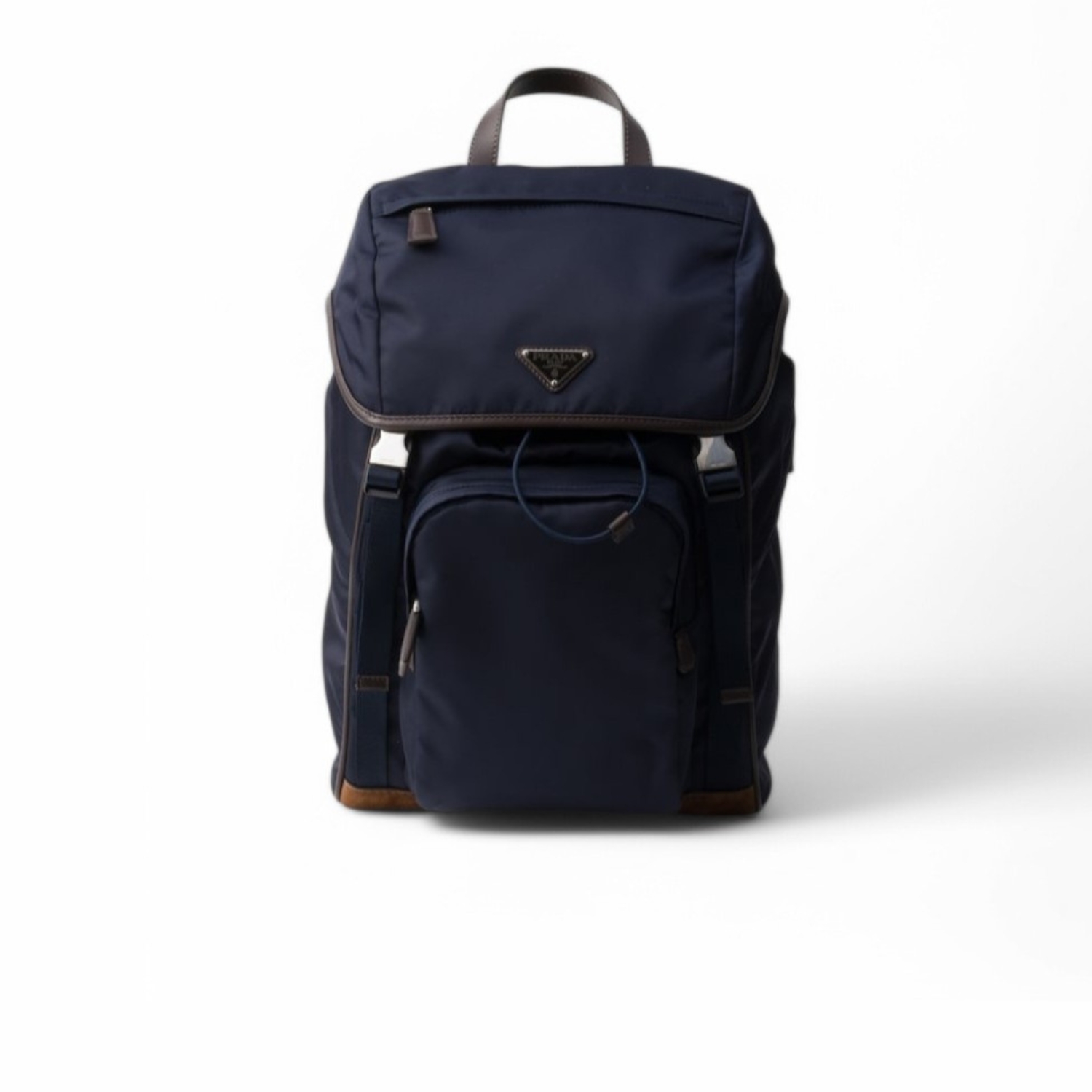 Pra*a Re-Nylon And Leather Backpack Blue For Men 10.6in/27cm 2VZ135_384_F0C1B_V_HYF