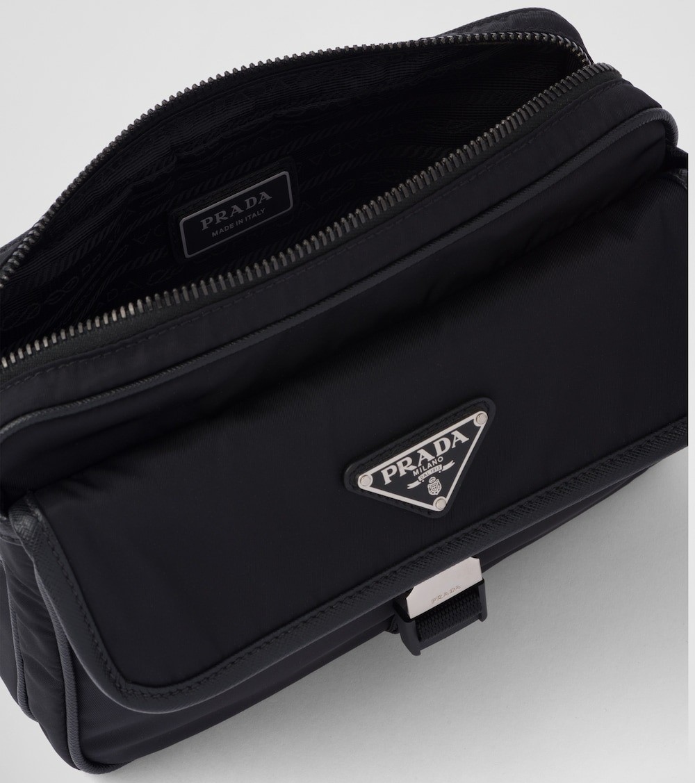 Pra*a Re-Nylon And Saffiano Leather Shoulder Bag Black For Men 8.7in/22cm 2VH133_2DMH_F0002_V_XMP