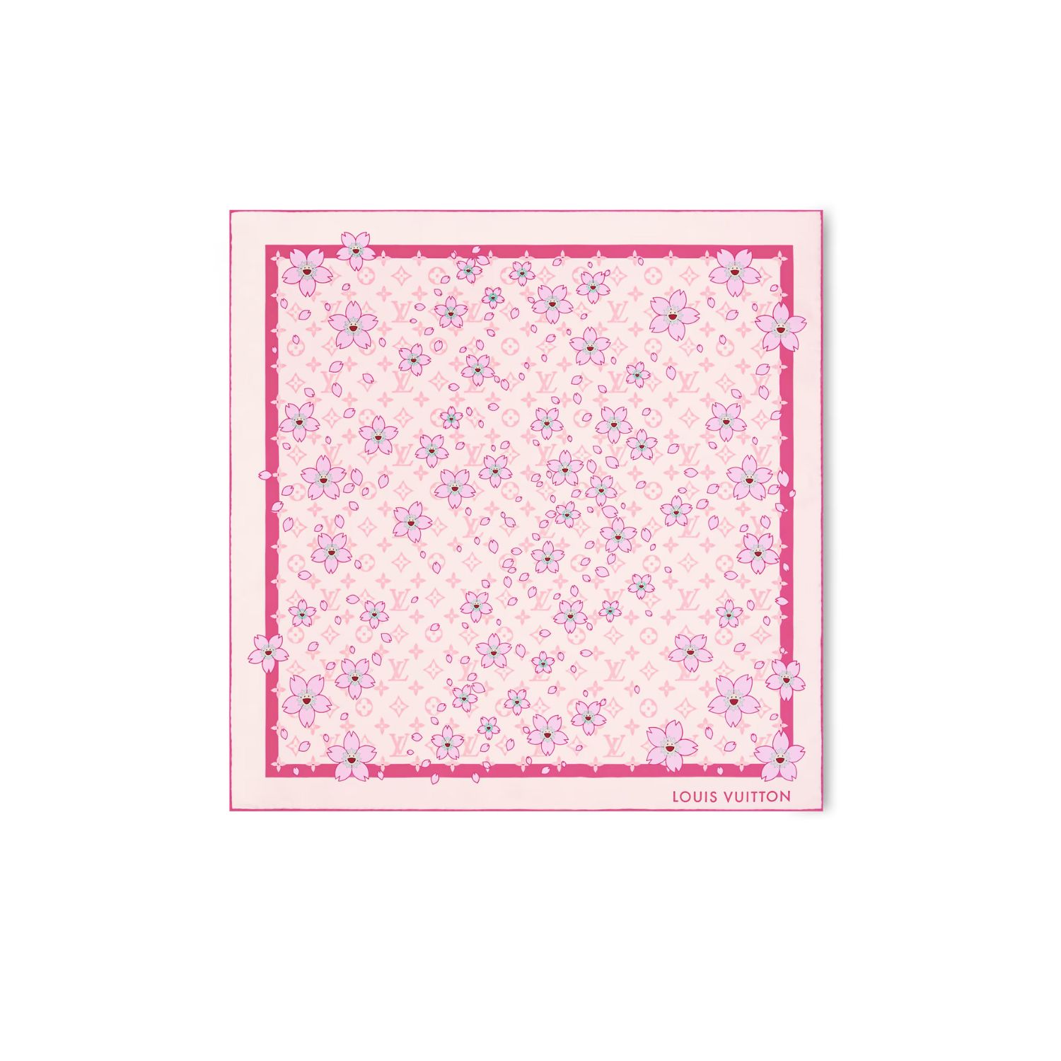 L0vis Vvtt0n LV x TM Monogram Cherry Blossom Square Pink 67cm/26in For Women – M94964