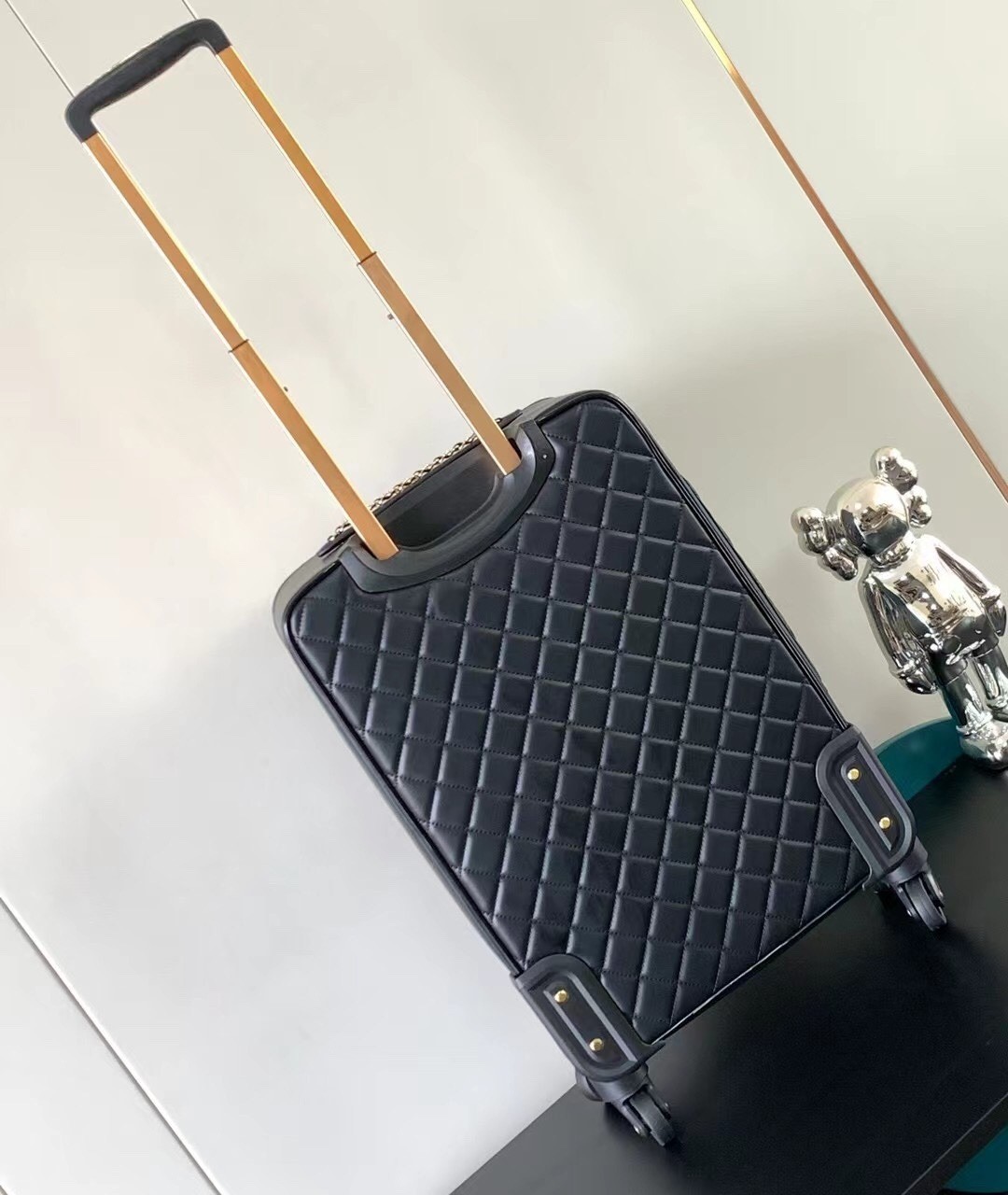 Ch**el Quilted Suitcase Black For Women 19.7in/50cm