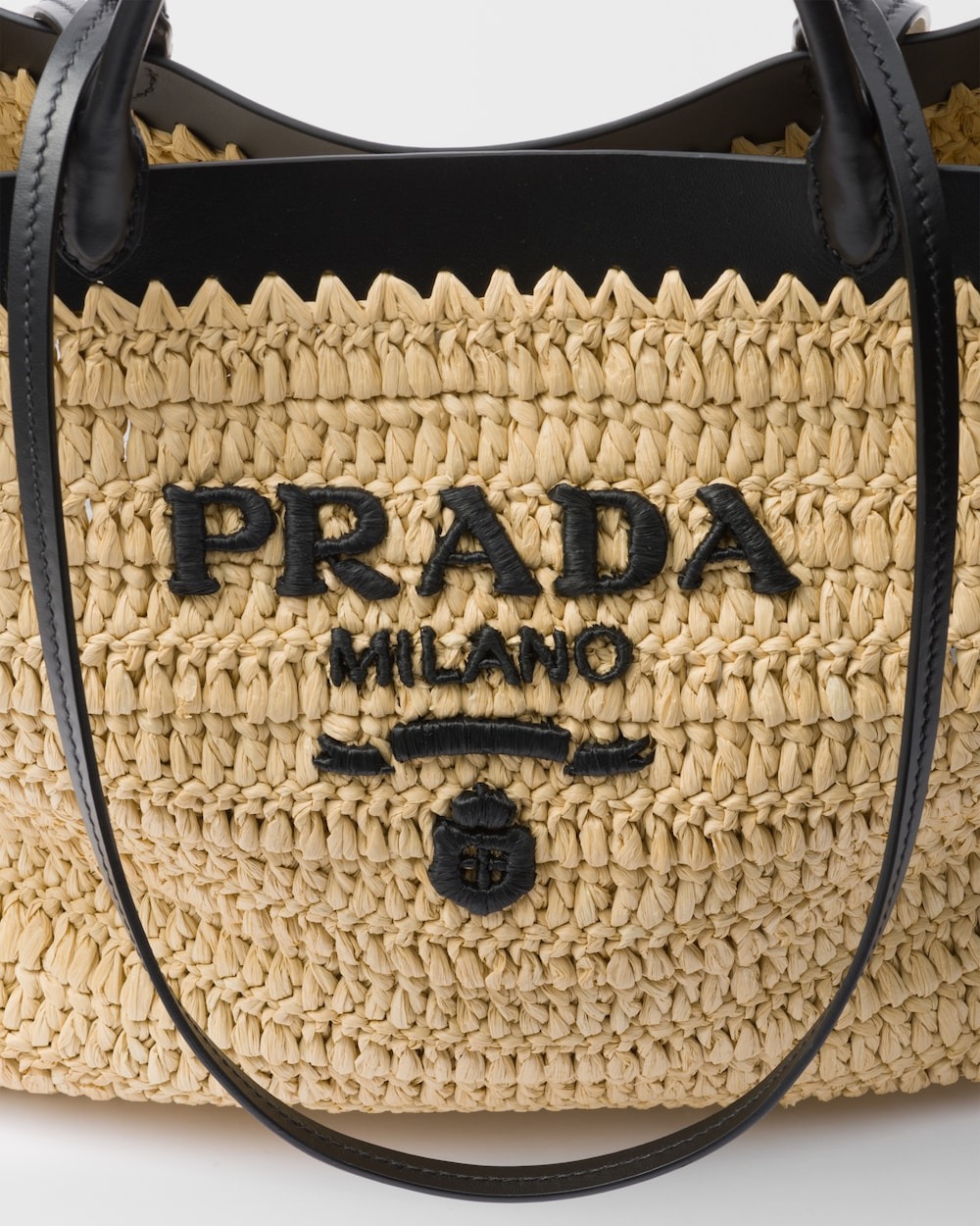 Pra*a Medium Crochet Tote Bag Tan For Women 29cm/11in – 1BG499_2M2Q_F0I55_V_GOO