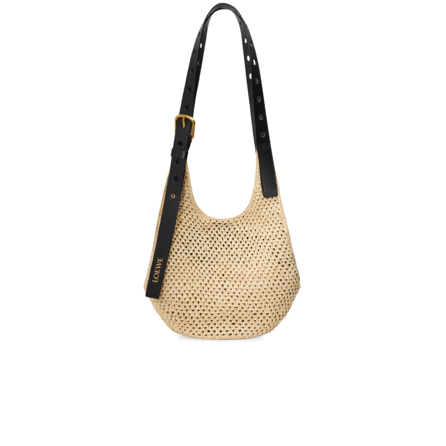 L0ew* Small Punch Hole Hobo Raffia Natural For Women 43cm/17in – A914W86X01