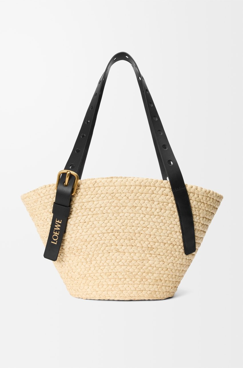 L0ew* Small Punch Hole Basket Raffia Natural For Women 22.5cm/8.9in – A223BBPX01