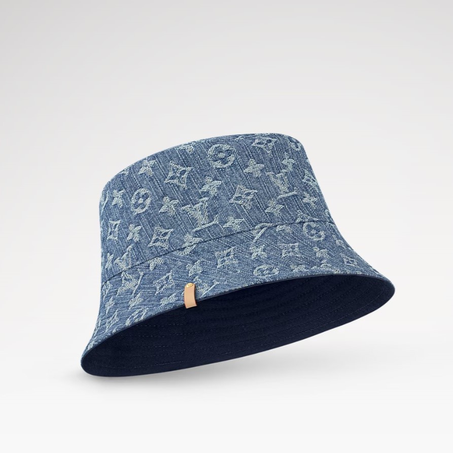 L0vis Vvtt0n Denim Bucket Hat Blue For Women M7951M