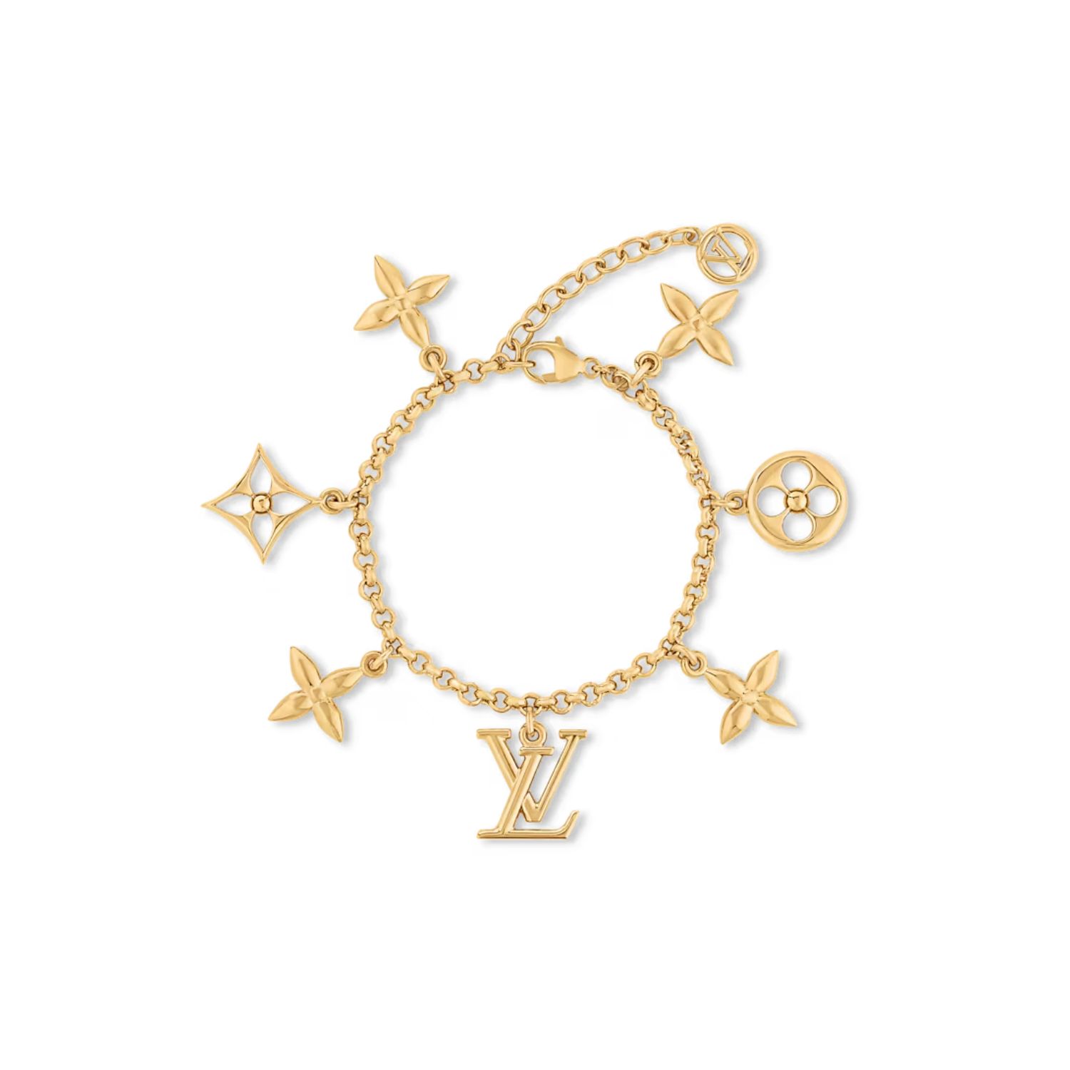 L0vis Vvtt0n Iconic Charms Bracelet Gold-Toned For Women – M1376A