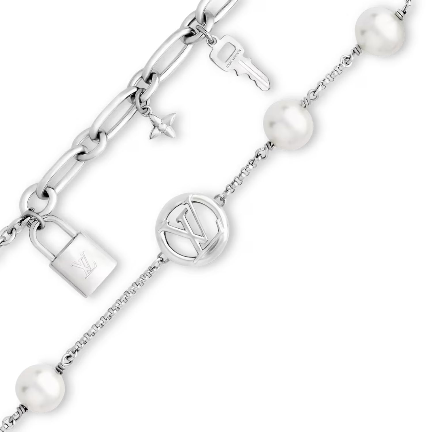 L0vis Vvtt0n Mix Chains Bracelet Silver-Toned For Women – M1380A