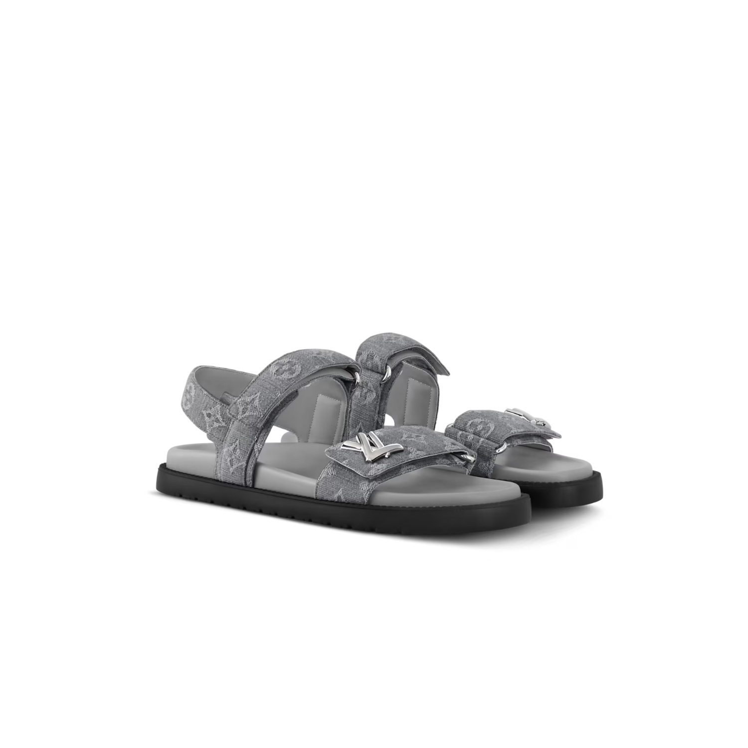 L0vis Vvtt0n LV Sunset Flat Comfort Sandal Gray For Women 1ADIE8