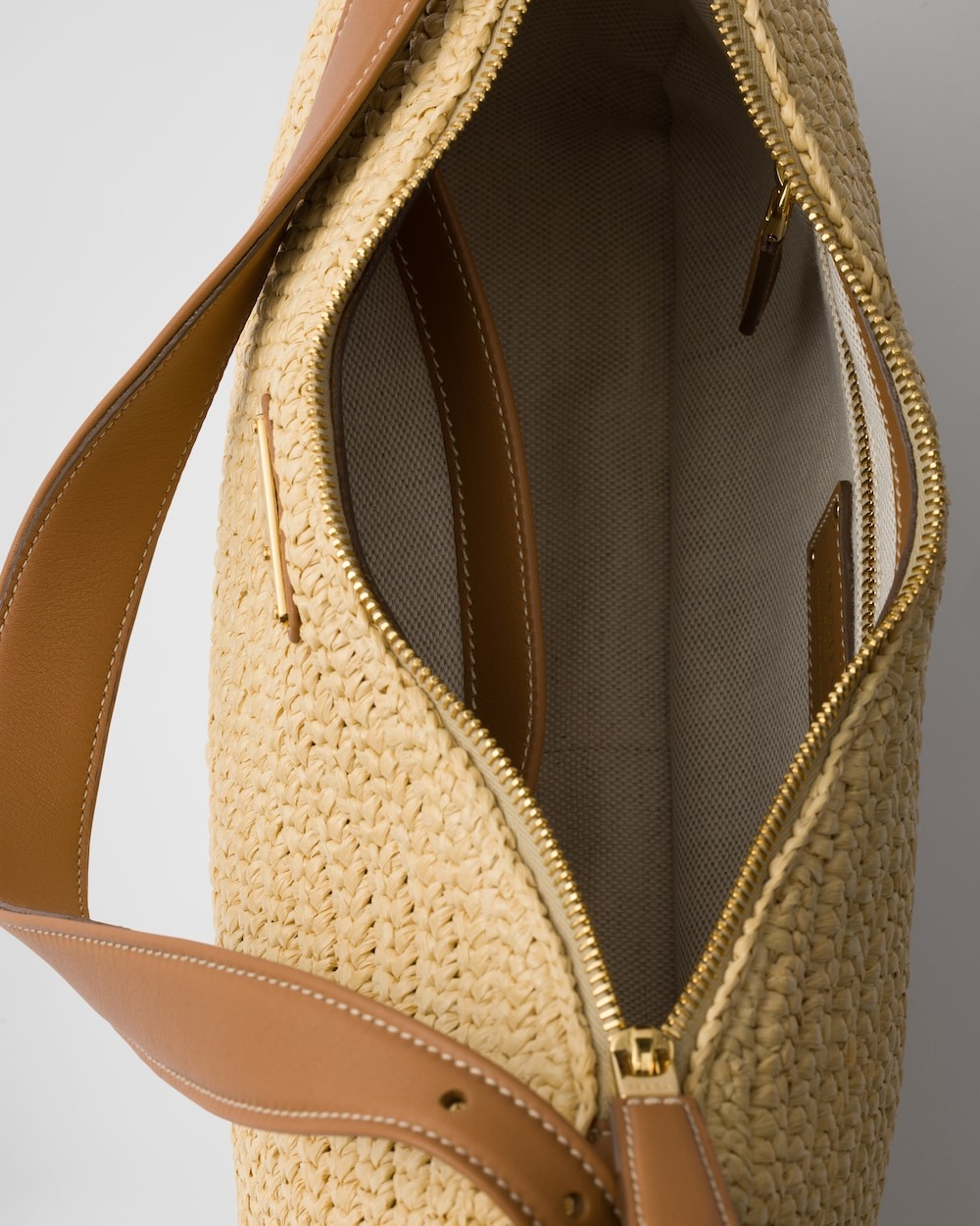 Pra*a Small Aimée Large Bag Natural For Women 34cm/13in – 1BC247_2MG3_F0018_V_OOO