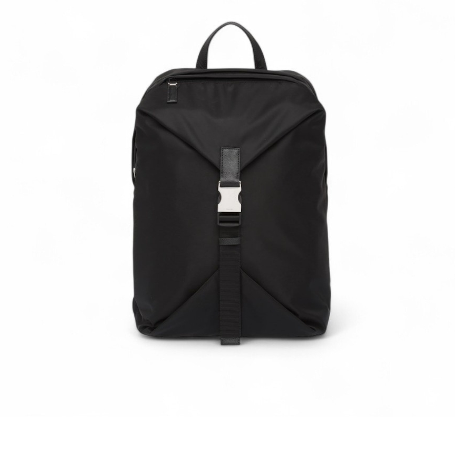 Pra*a Re-Nylon And Leather Backpack Black For Men 11.4in/29cm 2VZ028_2DMG_F0002_V_OOO