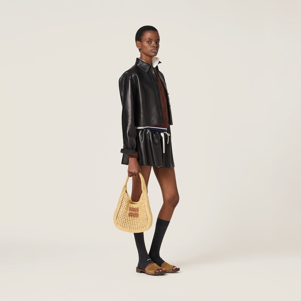 Miu Miu Raffia-Effect Woven Hobo Bag Beige For Women 30cm/12in – 5BC164_ADO1_F0A5T_V_OOO