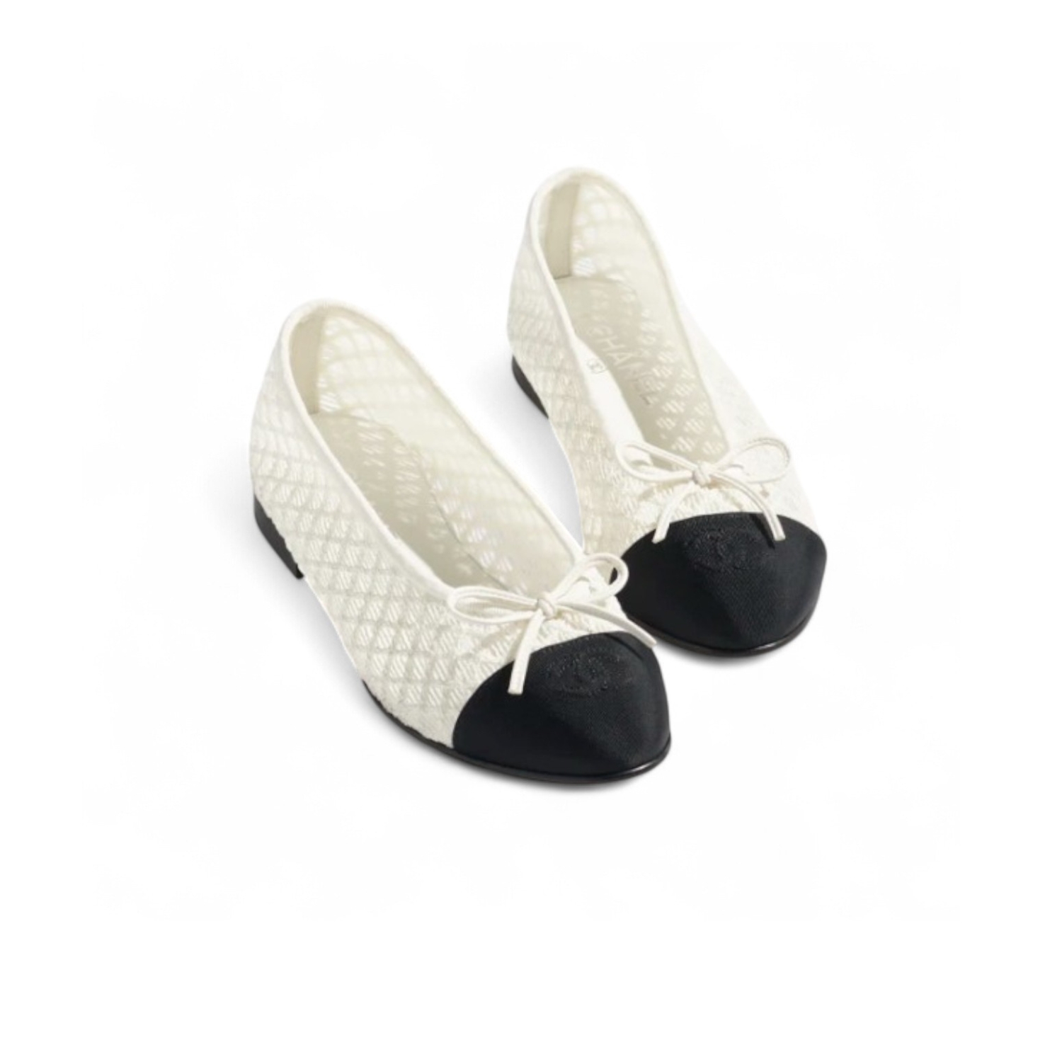 Ch**el Ballet Flats White/Black For Women G02819-B20352-U0612