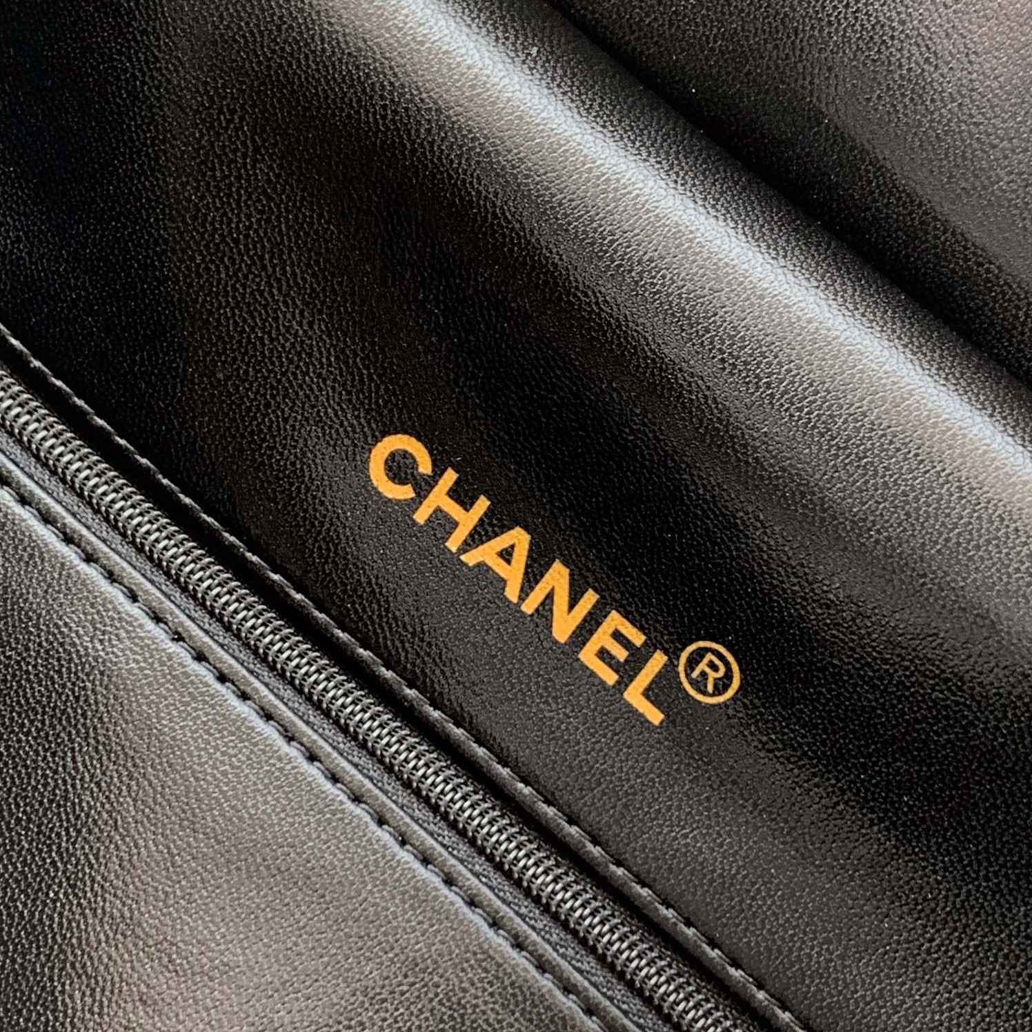 Ch**el Quilted Vintage Sports Line Boston Bag Black For Women 19in/48cm