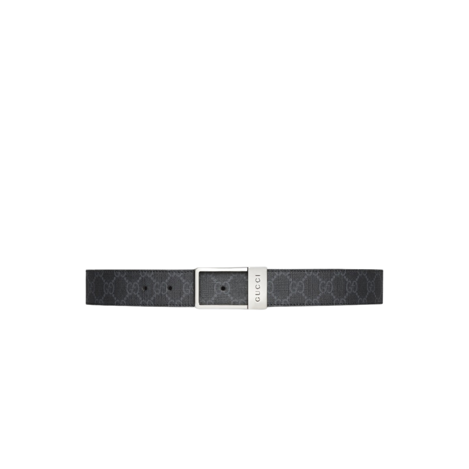 Gvc*1 GG Belt 35mm With Rectangular Buckle Black For Men 722370 KGD0N 1000