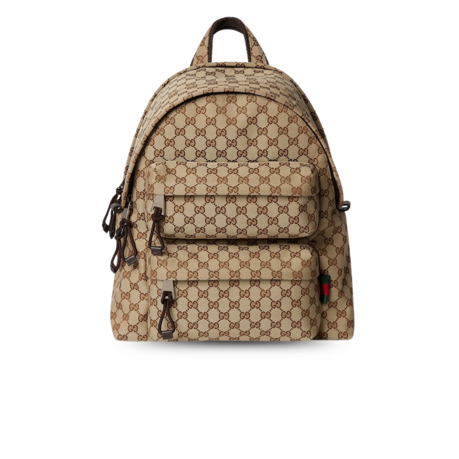 Gvc*1 GG Canvas Medium Backpack Beige And Dark Brown For Men 14.4in/37cm 800265 FADSC 9852