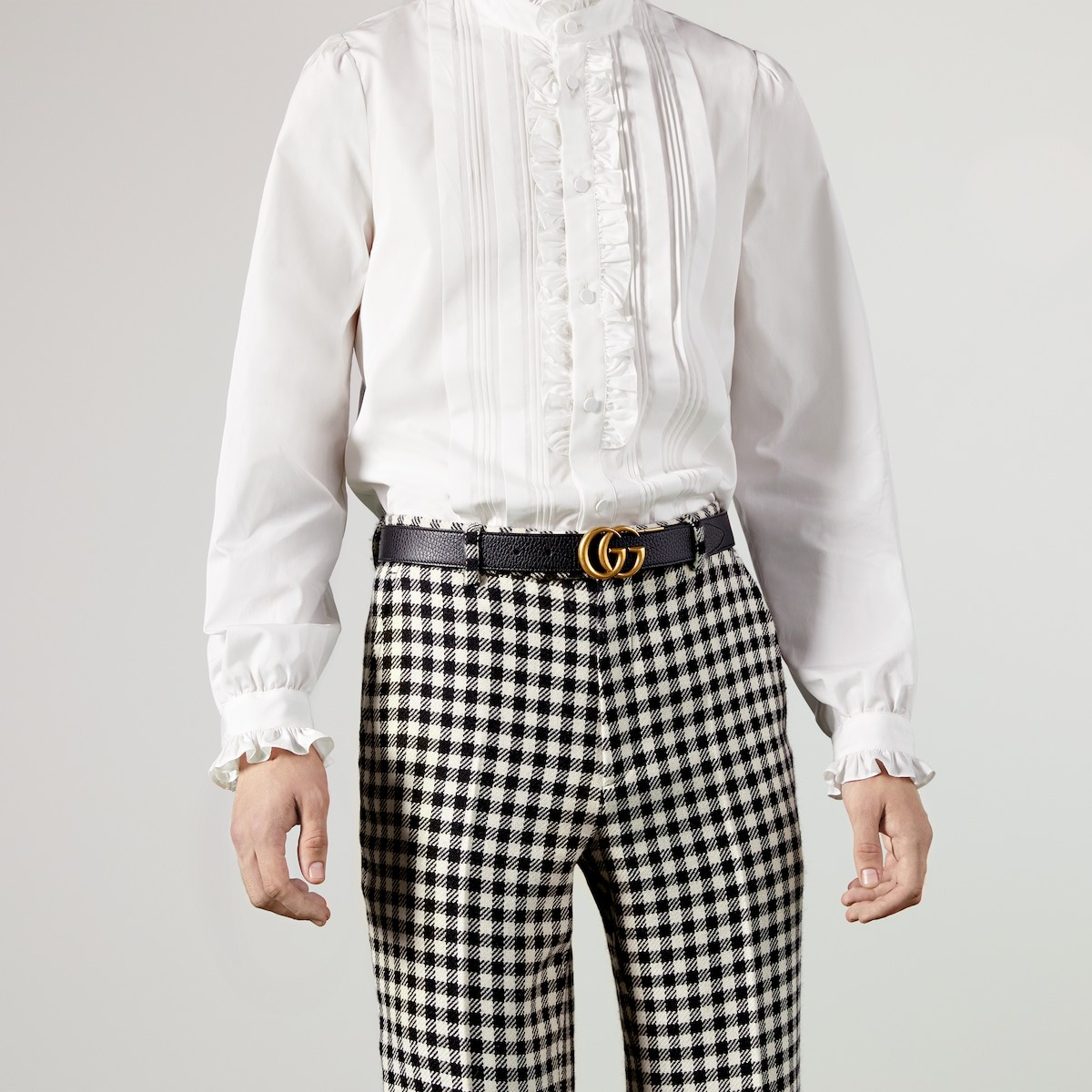 Gvc*1 GG Marmont Reversible Thin Belt 30mm Black For Men 643847 CAO2T 1062