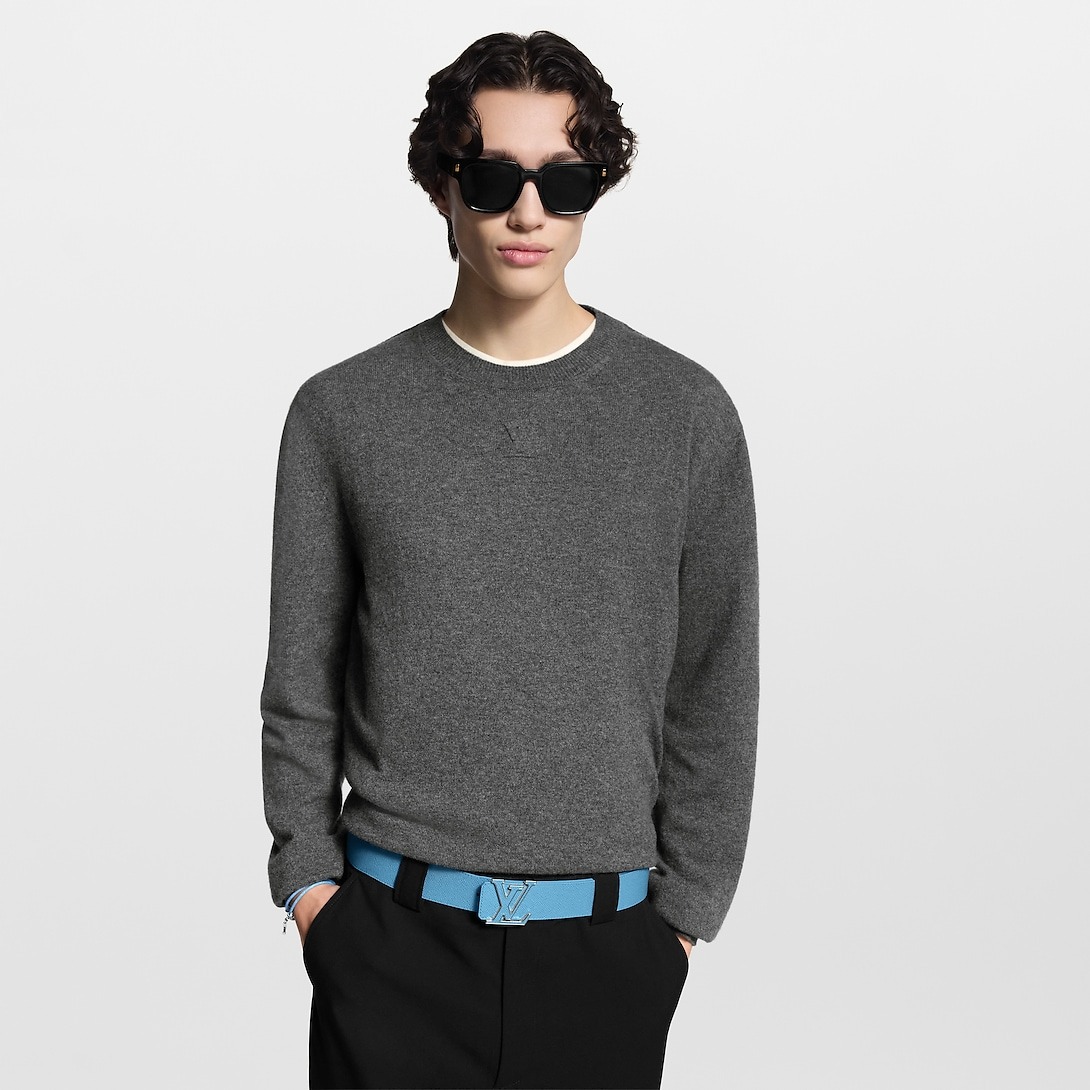 L0vis Vvtt0n LV Initiales 40mm Reversible Belt Sky Blue For Men M8965U