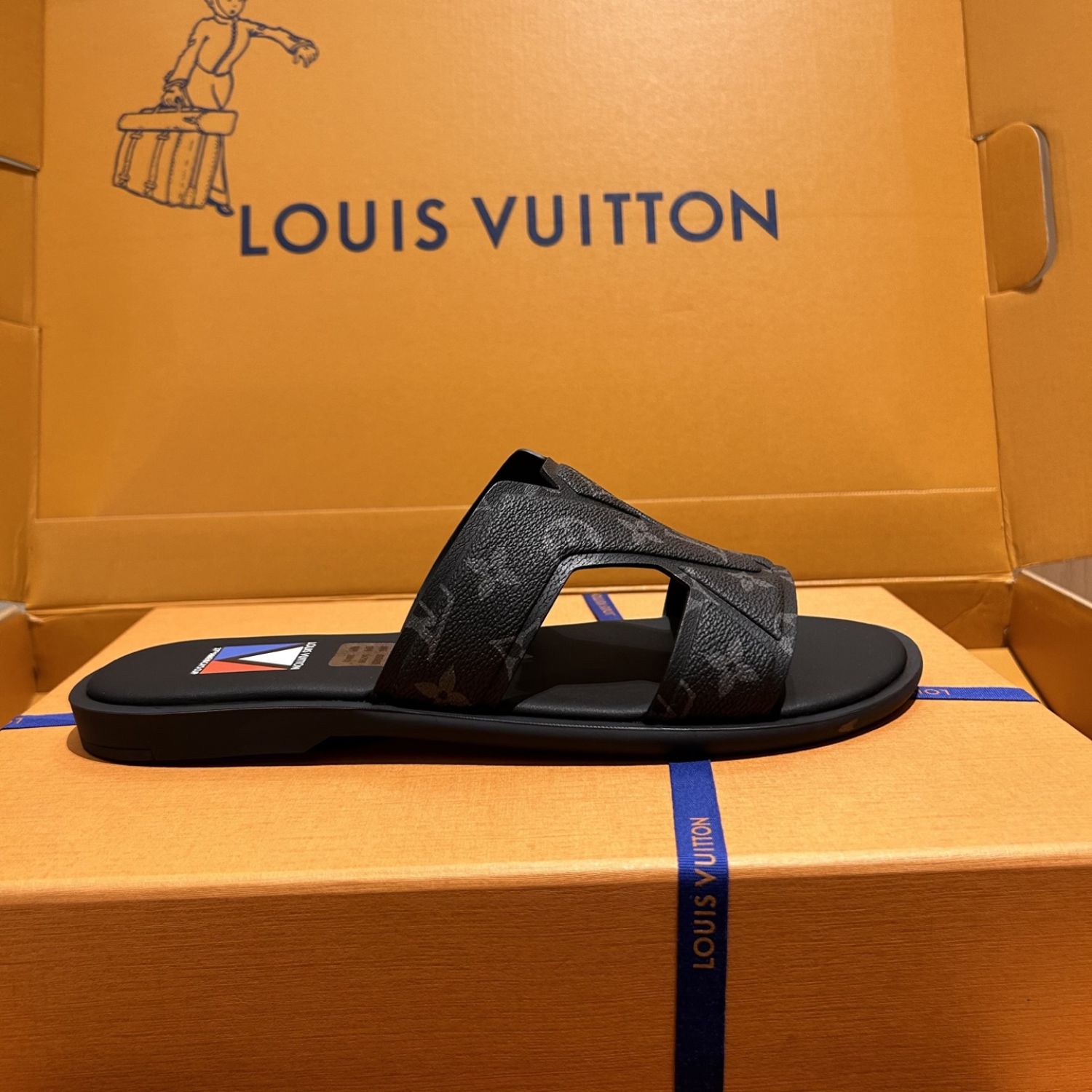 L0vis Vvtt0n Oasis Mule Monogram Black For Men