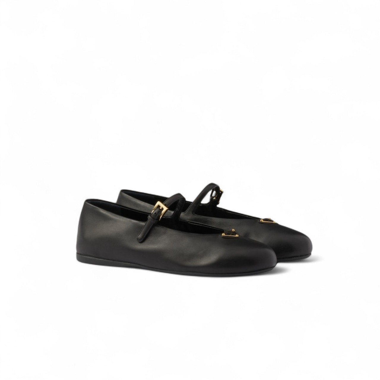 Pra*a Leather Ballerinas Black For Women 1F793N_038_F0002_F_005