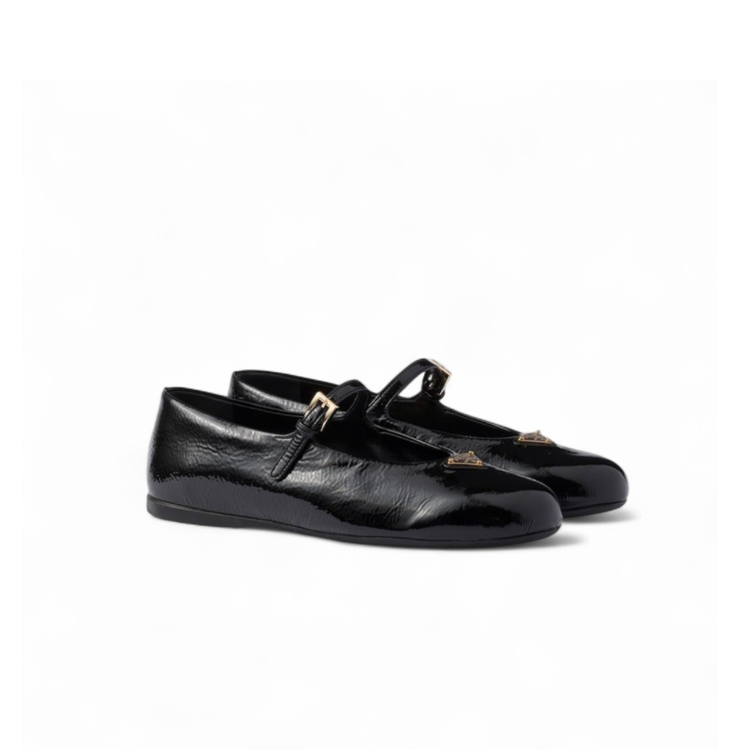 Pra*a Patent Leather Ballerinas Black For Women 1F793N_H27_F0002_F_005