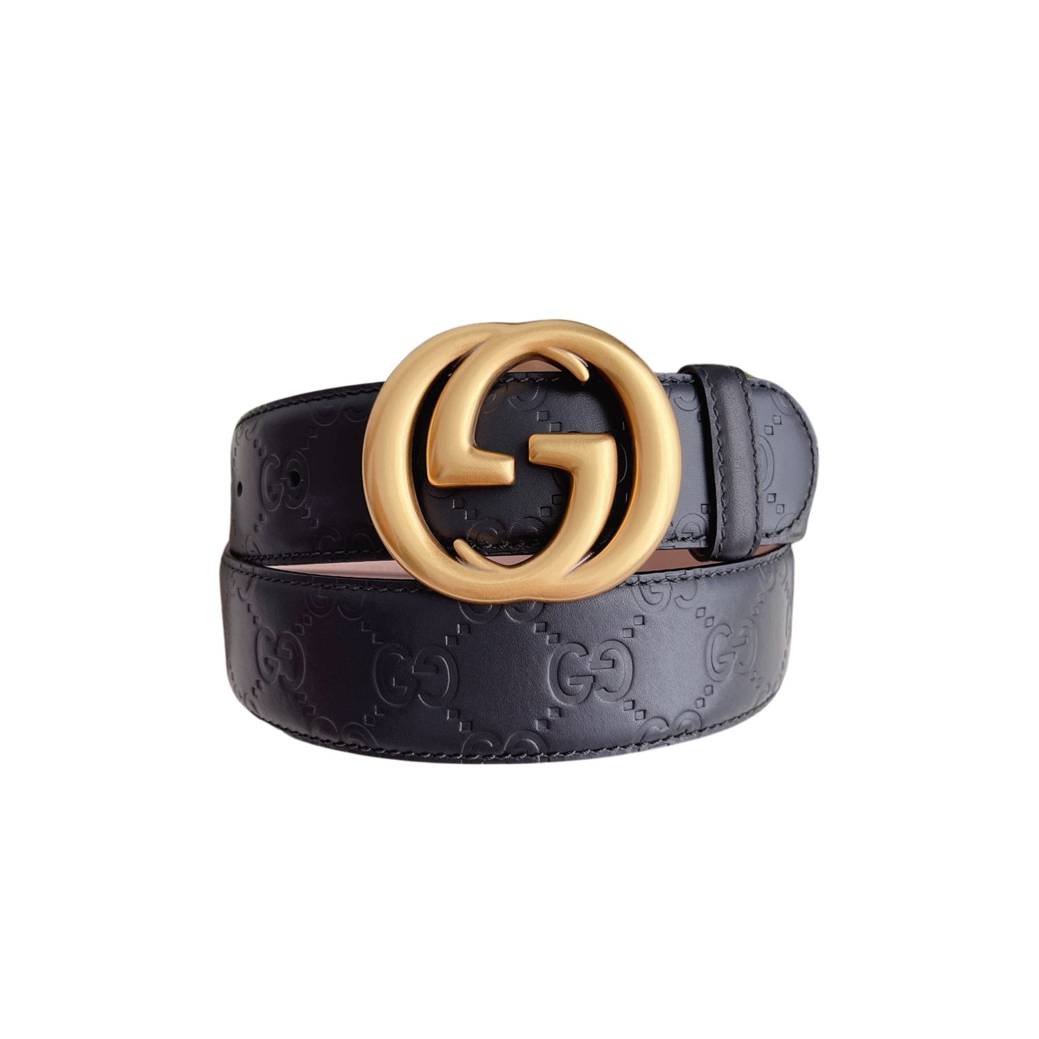 Gvc*1 GG Marmont Embossed Monogram Belt Black 40mm