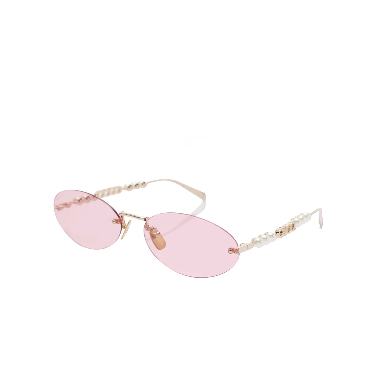 Gvc*1 Oval Frame Sunglasses Solid Light Pink With Gold Toned Metal Frame – 820505 I3330 8059