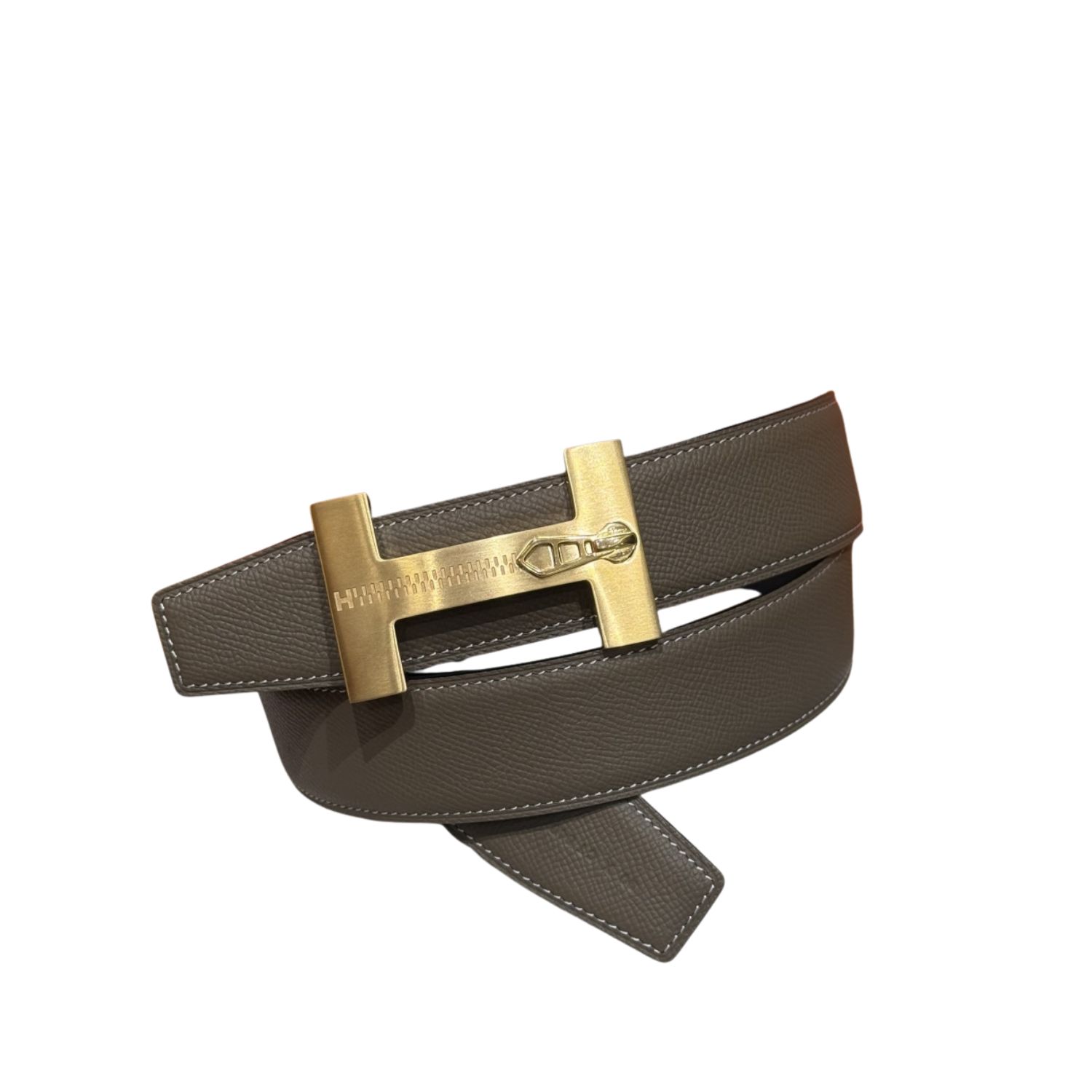 H**me5 “H-Zip” 38mm Reversible Belt Taupe & Black