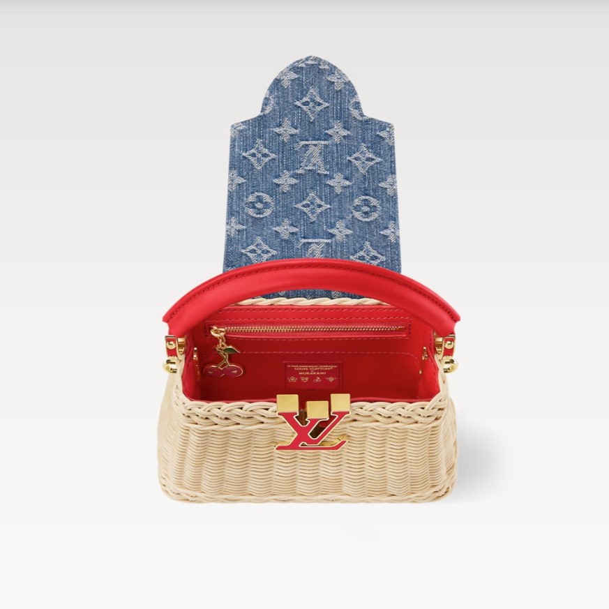 [True-to-ORIGINAL] L0vis Vvtt0n LV x TM Capucines Mini Rattan For Women 8.3in/21cm M14295