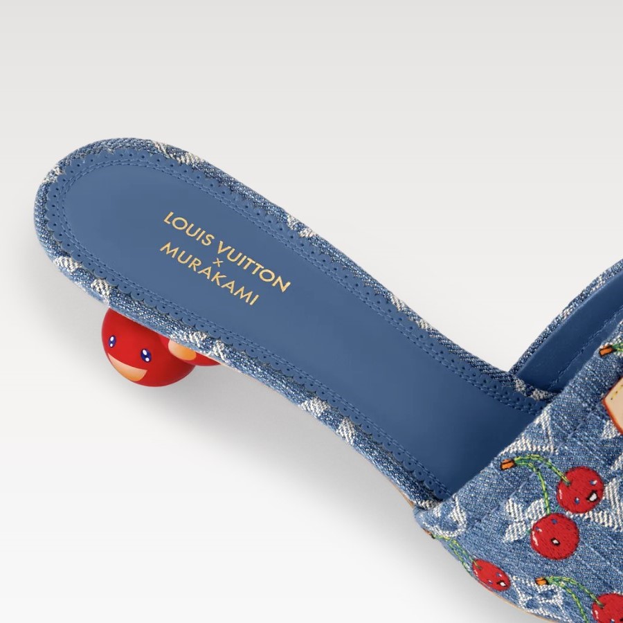 L0vis Vvtt0n LV x TM Lily Mule Cherry Denim For Women 1AHLTF