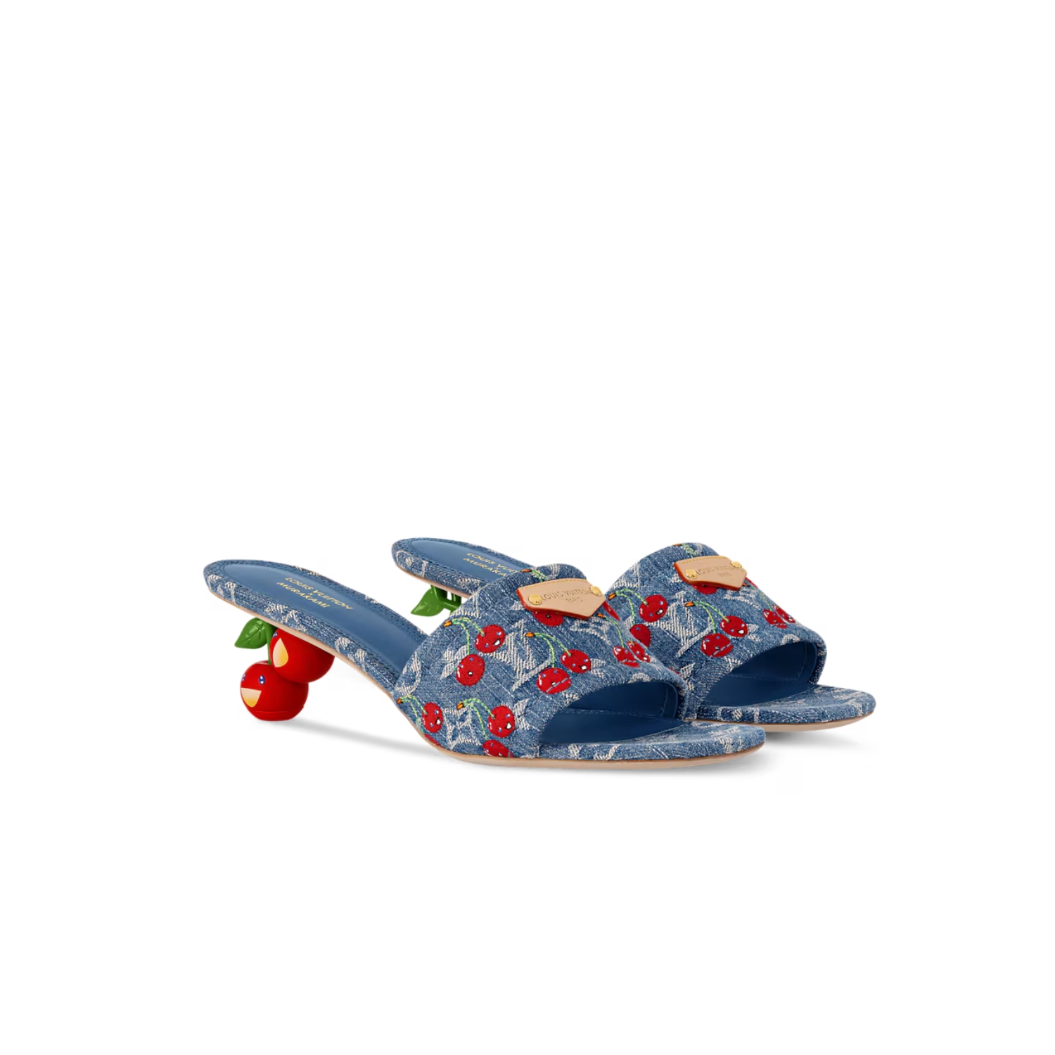 L0vis Vvtt0n LV x TM Lily Mule Cherry Denim For Women 1AHLTF