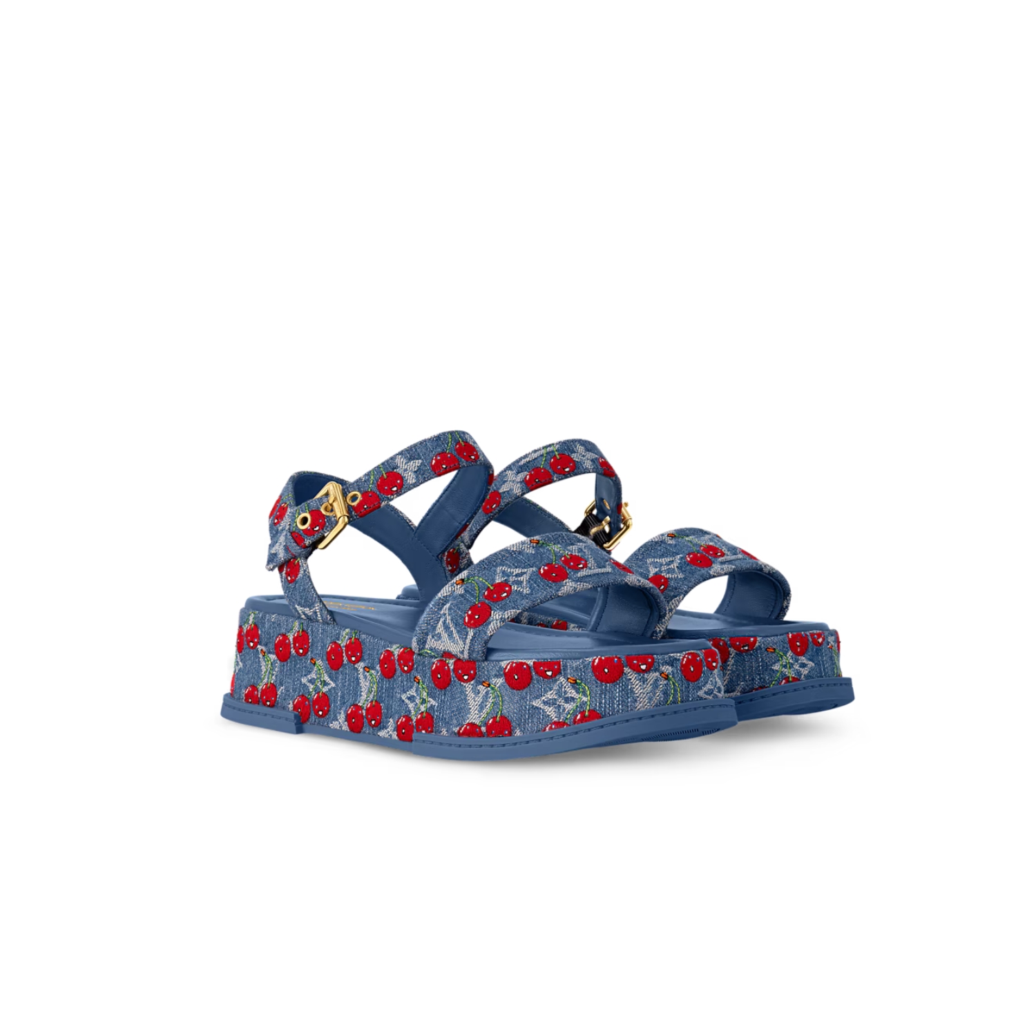 L0vis Vvtt0n LV x TM Maya Platform Sandal Blue For Women 1AHNYB