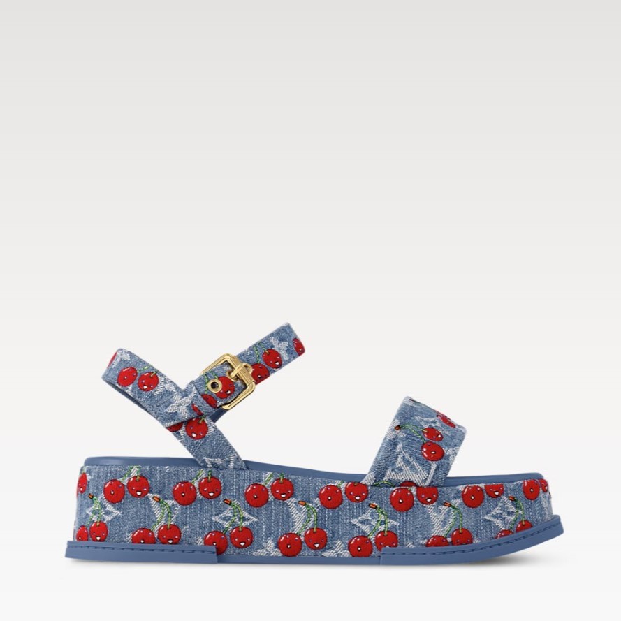 L0vis Vvtt0n LV x TM Maya Platform Sandal Blue For Women 1AHNYB