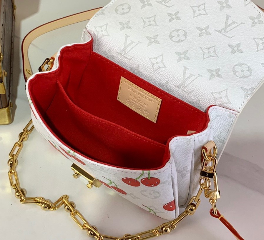 [True-to-ORIGINAL] L0vis Vvtt0n LV x TM Pochette Métis East West Cherry Canvas For Women 8.5in/21.5cm M14231