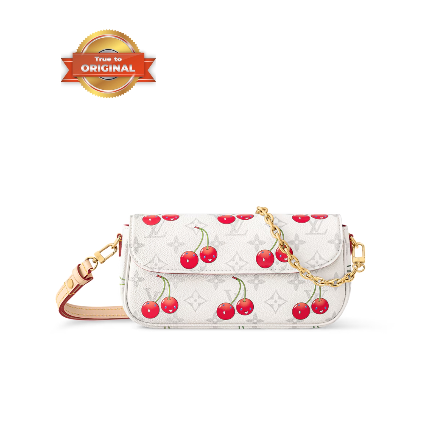 [True-to-ORIGINAL] L0vis Vvtt0n LV x TM Wallet On Chain Ivy Cherry Canvas For Women 9.3in/24cm M14239