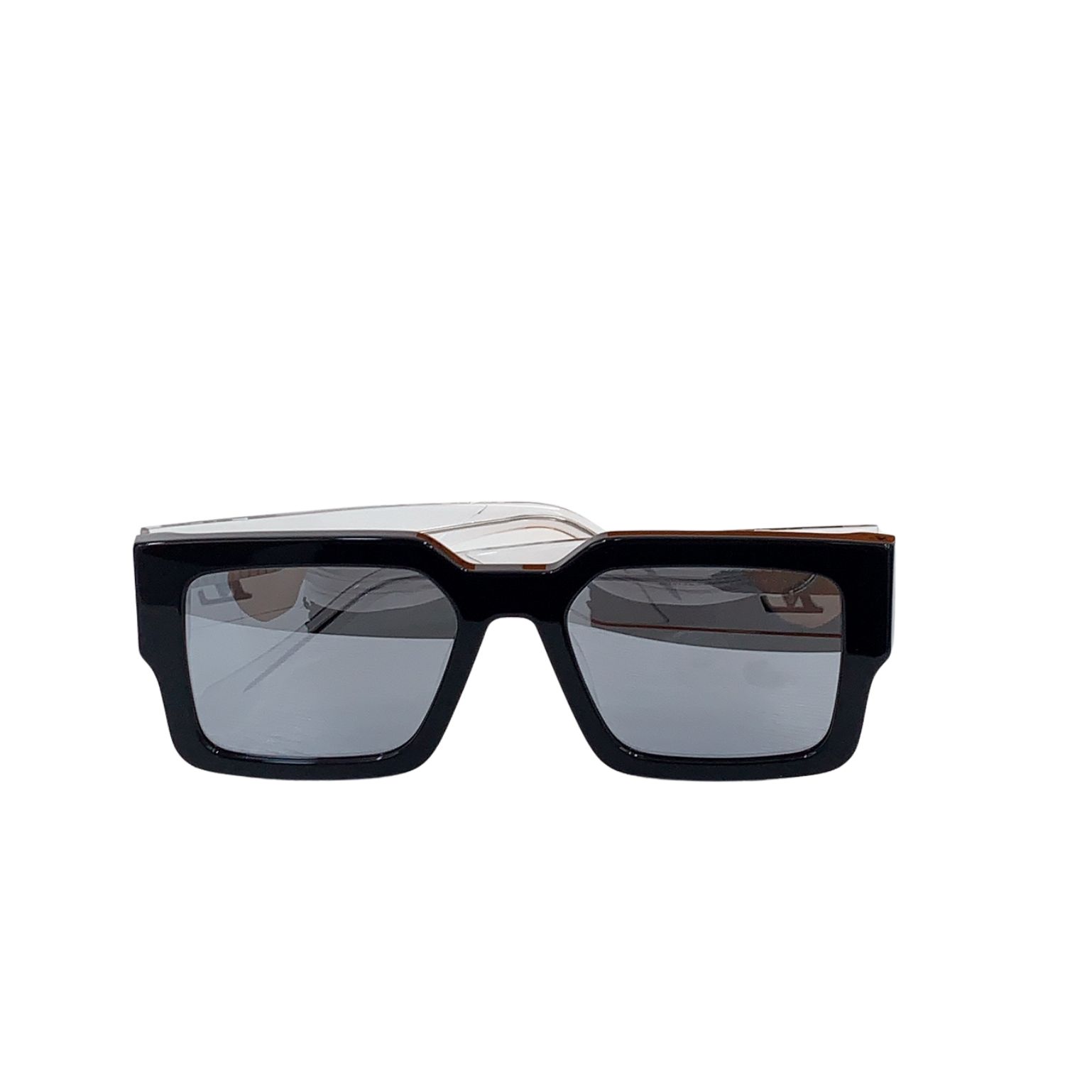 L0vis Vvtt0n Square Millionaires Sunglasses Glossy Black With Grey Rims