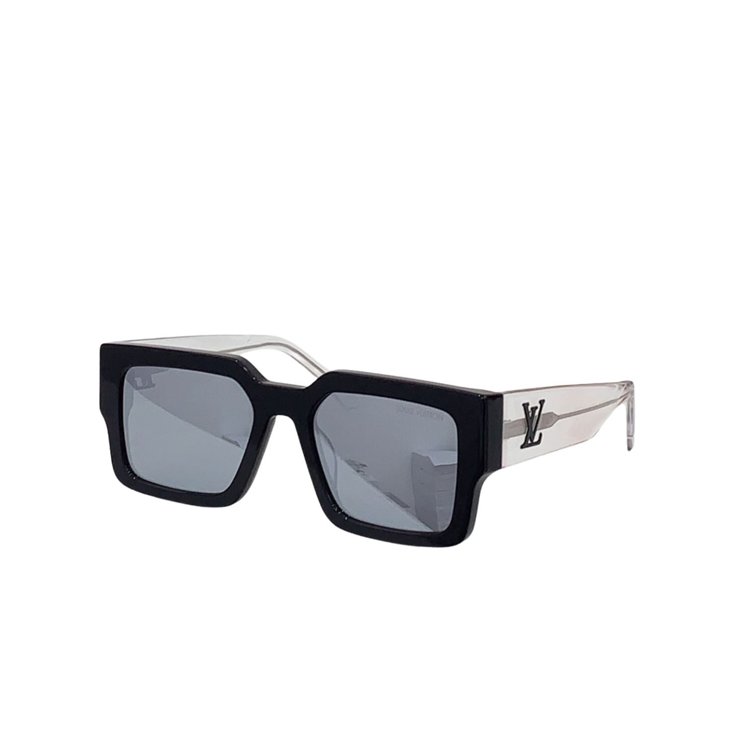 L0vis Vvtt0n Square Millionaires Sunglasses Glossy Black With Grey Rims
