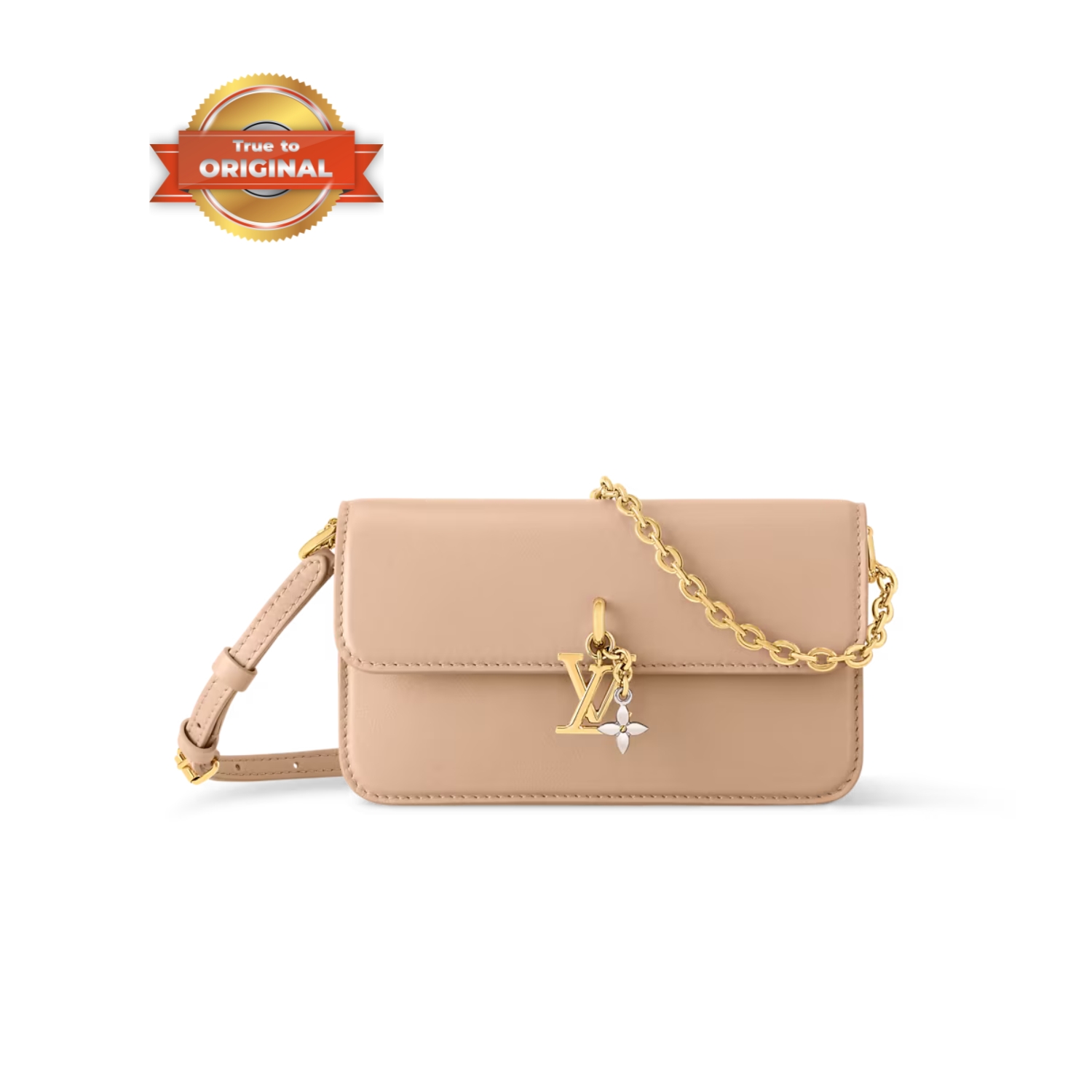 [True-to-ORIGINAL] L0vis Vvtt0n Wallet On Chain LV Bloom Sand For Women 7.9in/20cm M14581