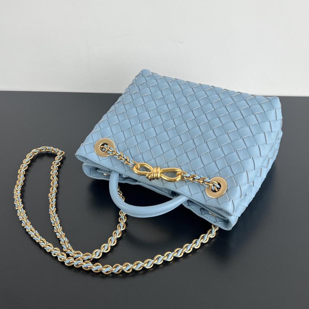[True-to-ORIGINAL] B0tt*ga Ven*ta Small Andiamo With Chain Bag Blue 25cm/9.8in – 786008VCPP11728