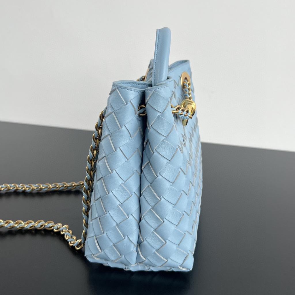 [True-to-ORIGINAL] B0tt*ga Ven*ta Small Andiamo With Chain Bag Blue 25cm/9.8in – 786008VCPP11728