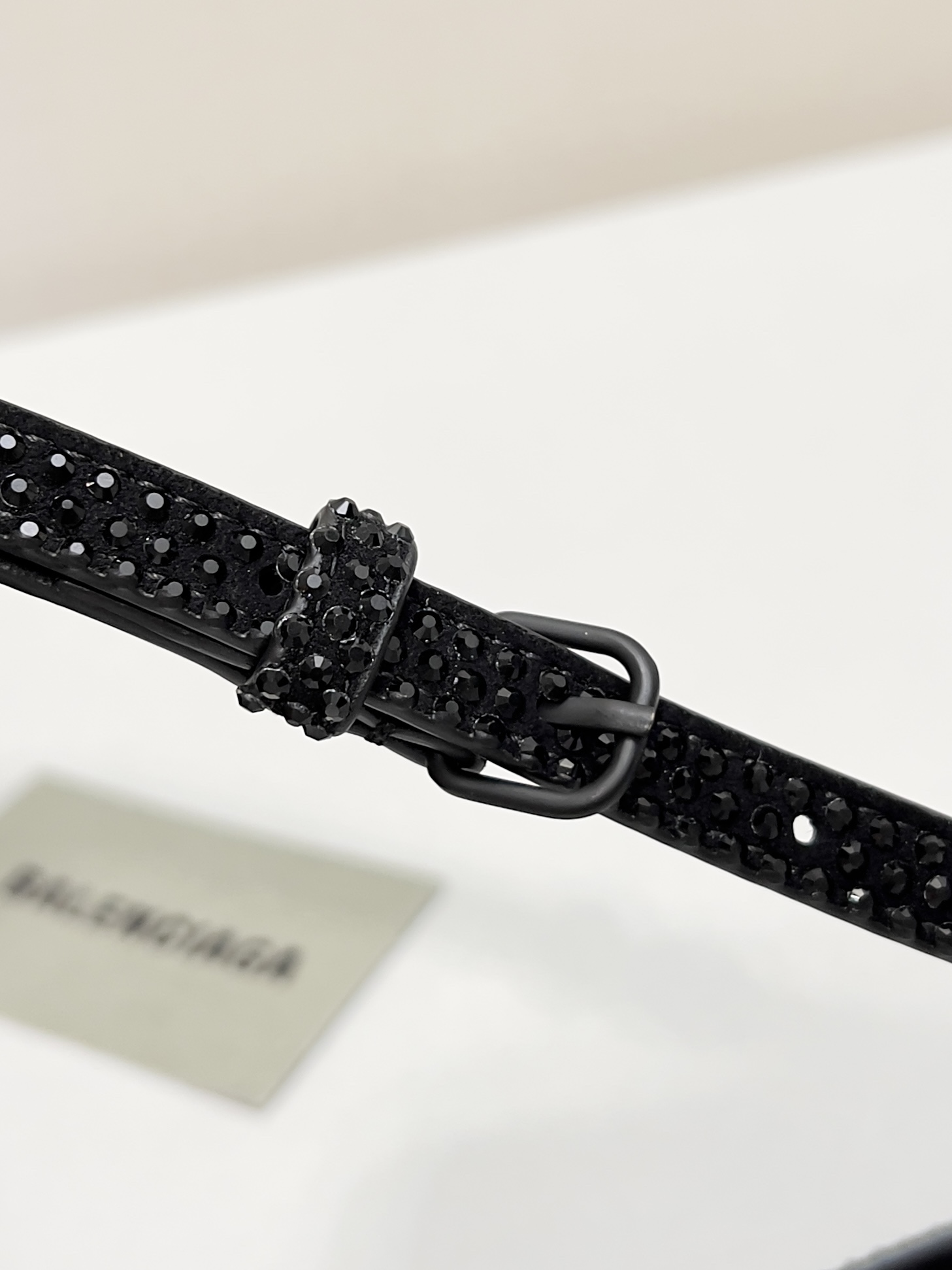 [True-to-ORIGINAL] Ba1en*iaga Furry Hourglass Small Handbag With Rhinestones In Black For Women 24cm/9.4in