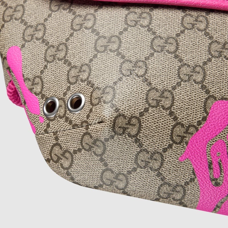 [True-to-ORIGINAL] Gvc*1 Large Belt Bag With Print Bright Pink For Men 32cm/12.6in 834963 FAEQF 9769