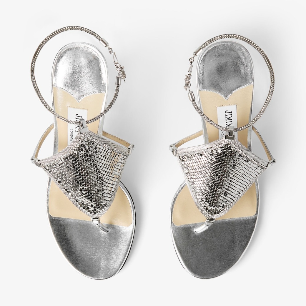 J1m*y Ch00 Metal Mesh Thong 85 Silver For Women 2000THEMETALMESHMNA