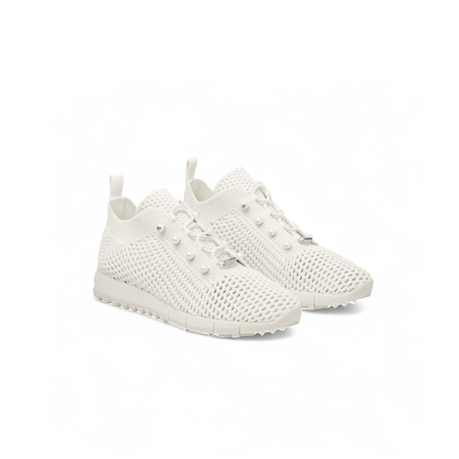 J1m*y Ch00 Veles Crochet Knit Low-Top Trainers Latte For Women VELESPBT
