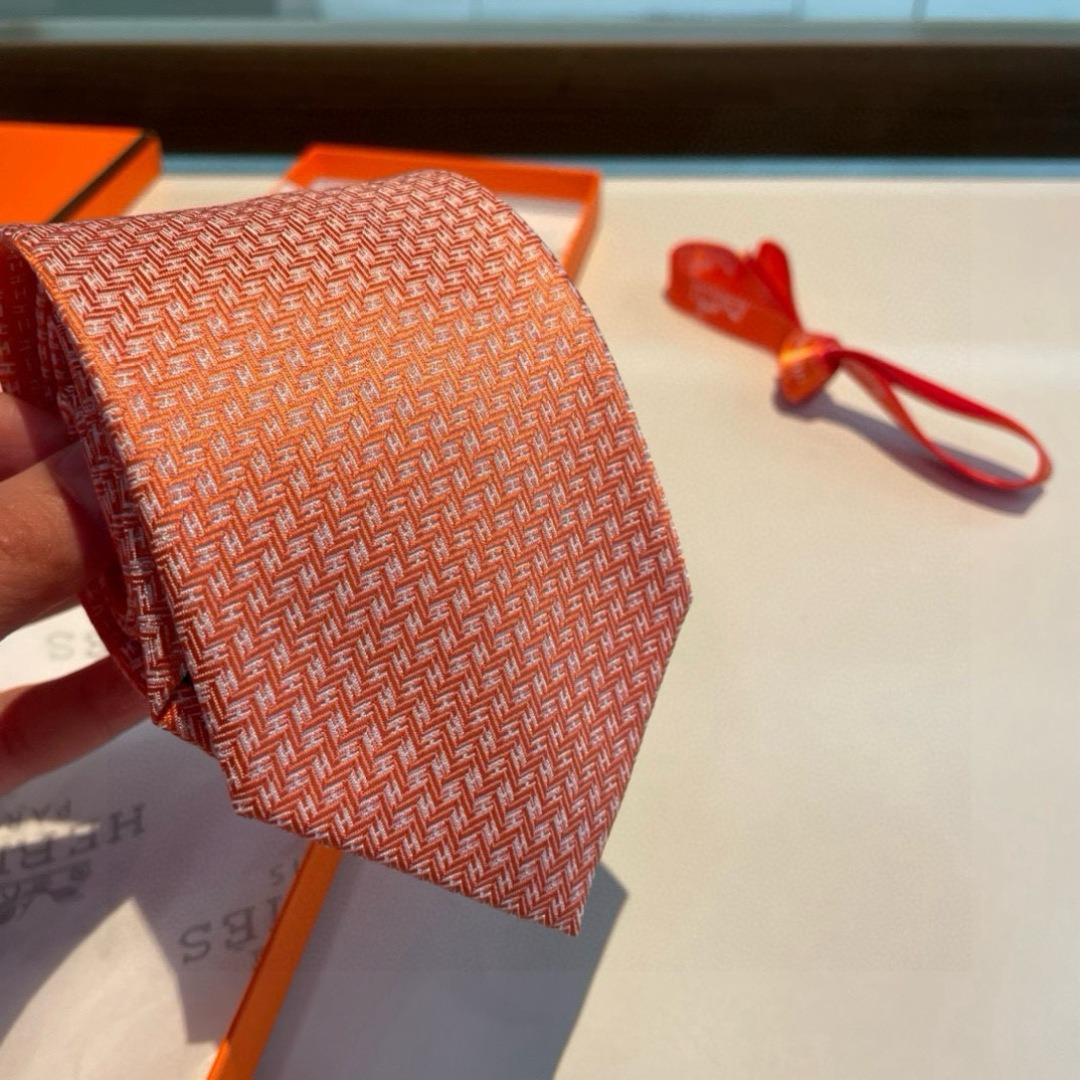 H**me5 Elegent Orange Silk Tie For Men