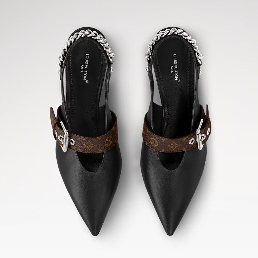 L0vis Vvtt0n LV Vibe Slingback Pump Black For Women 1AHL47