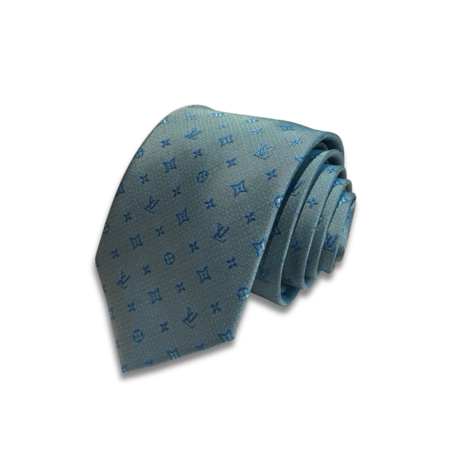 L0vis Vvtt0n Signature Monogram Silk Tie Mint For Men