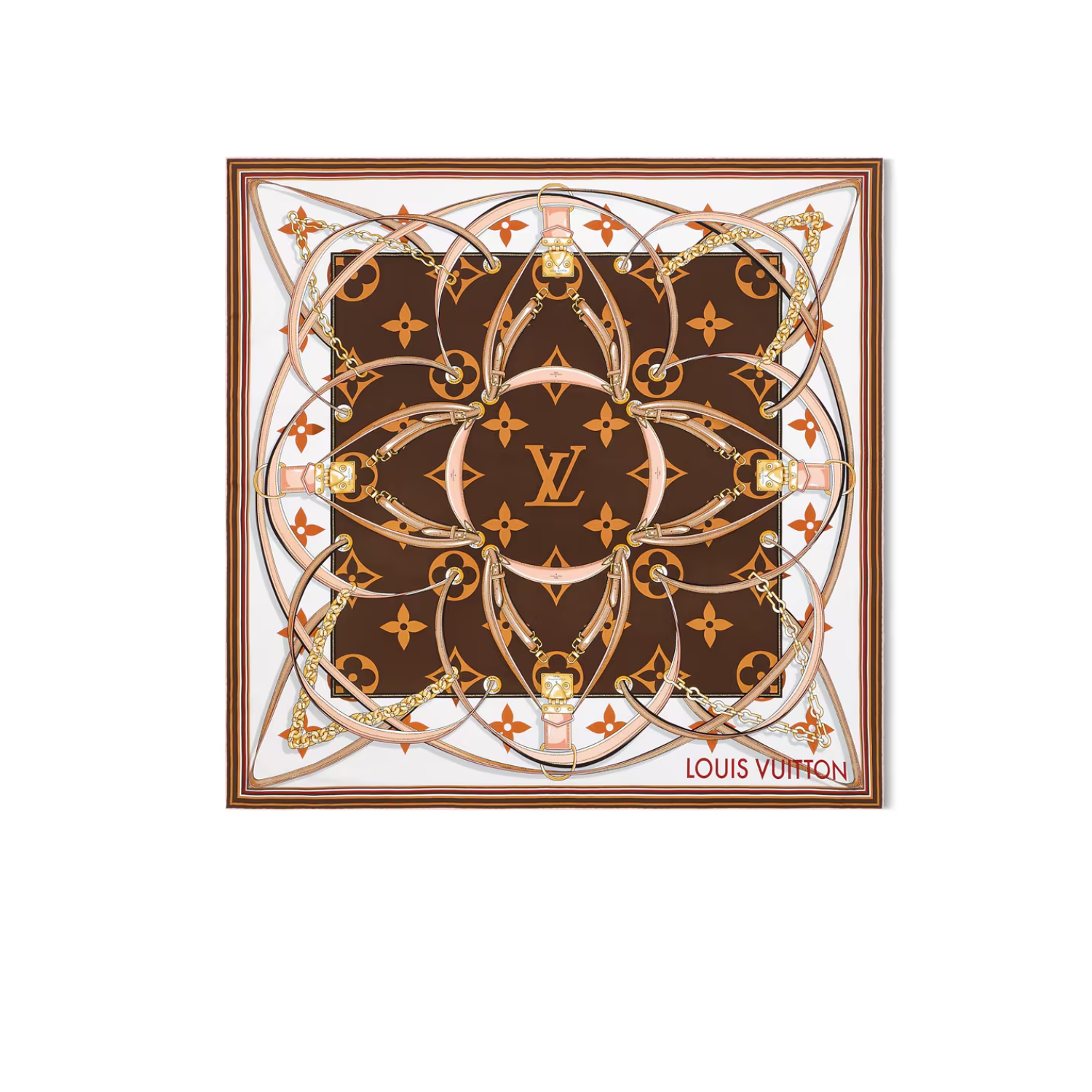 L0vis Vvtt0n Ultimate Monogram Square 90 Scarf Brown For Women 35.4in/90cm M77639