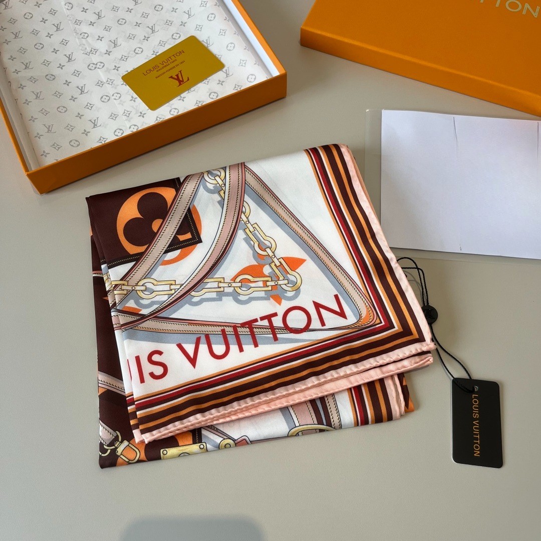 L0vis Vvtt0n Ultimate Monogram Square 90 Scarf Brown For Women 35.4in/90cm M77639
