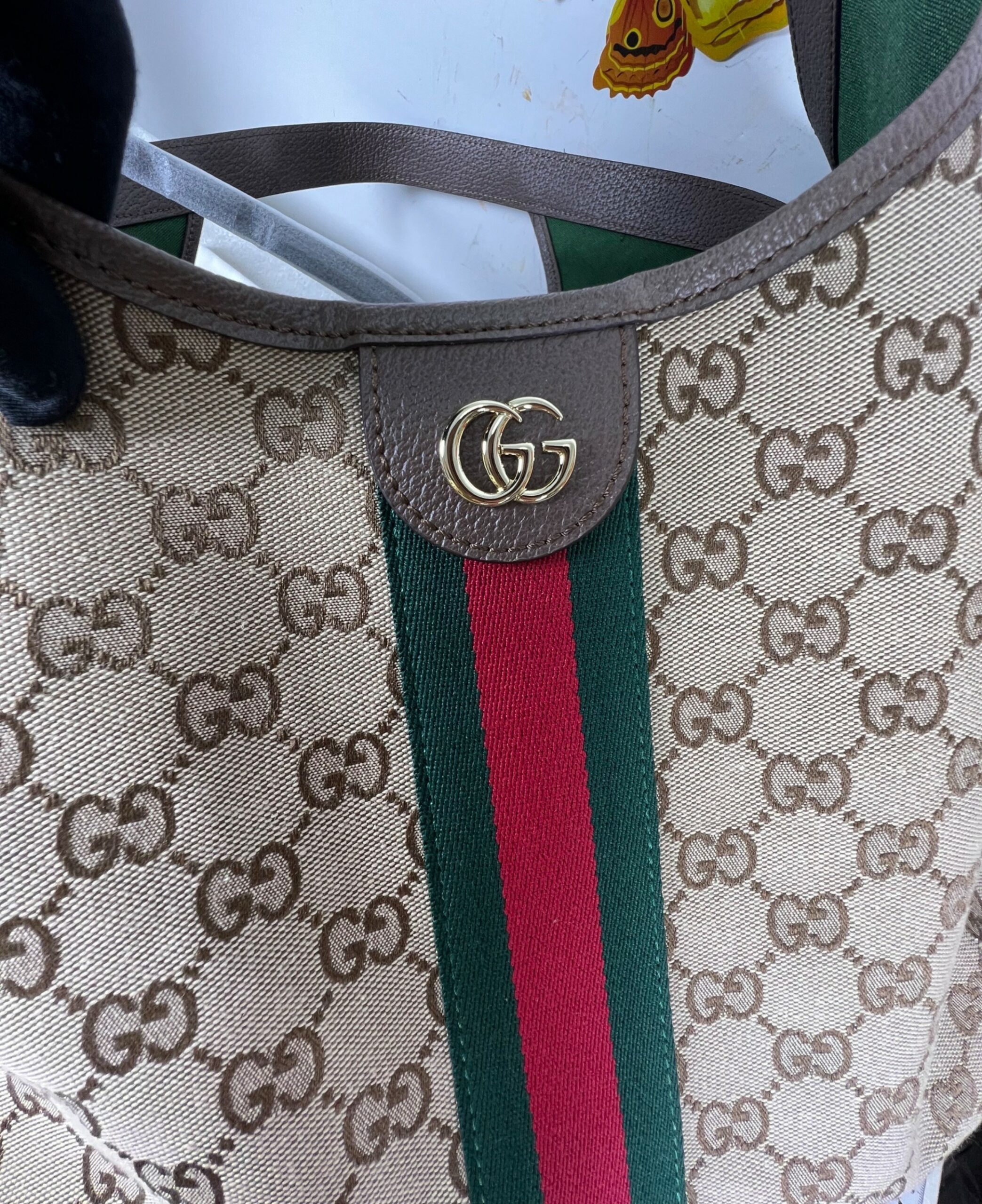 [True-to-ORIGINAL] Gvc*1 Giglio Large Tote Bag Beige And Brown For Women 23.6in/60cm ‎853971 FAFFP 2547